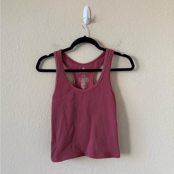 Free People Movement Mauve Racerback Ribbed Tank Top - Picture 1 of 3